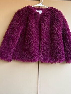 Janie and Jack San Francisco plum shaggy jacket 🌹